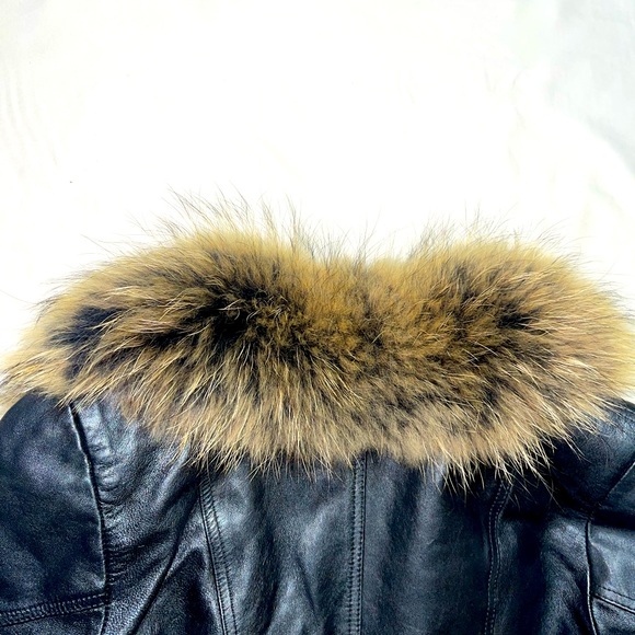 Real Fox Fur Leather Coat Jacket - Picture 4 of 9